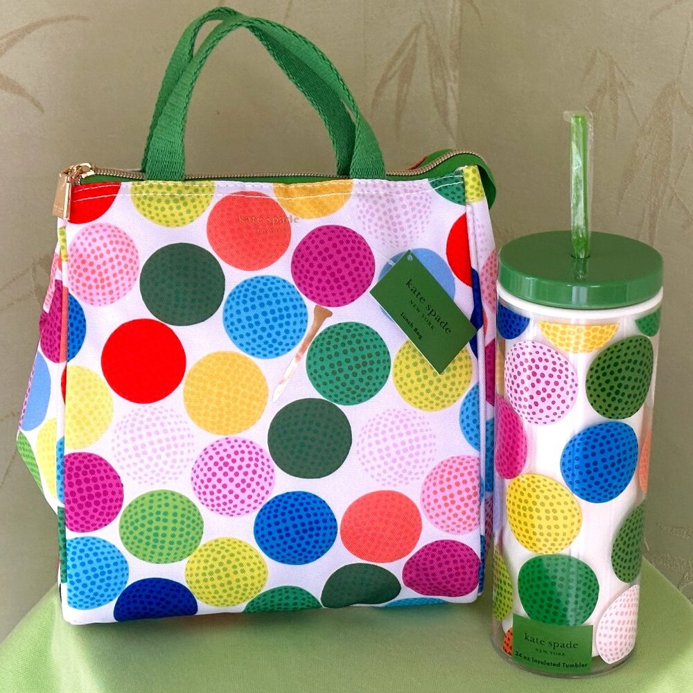 KATE SPADE GOLF LUNCH BAG AND TUMBLER (SET):NWT GOLF/MINI GOLF
